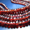 AAAAA - HIGH QUALITY - SO GORGEOUS - AMZAZING - QUALITY - RED - GARNET -NICE COLOUR - MICRO FACETED RONDELL BEADS - 8 INCHES - SIZE 5 - 7 MM GREAT QUALITY GREAT PRICE